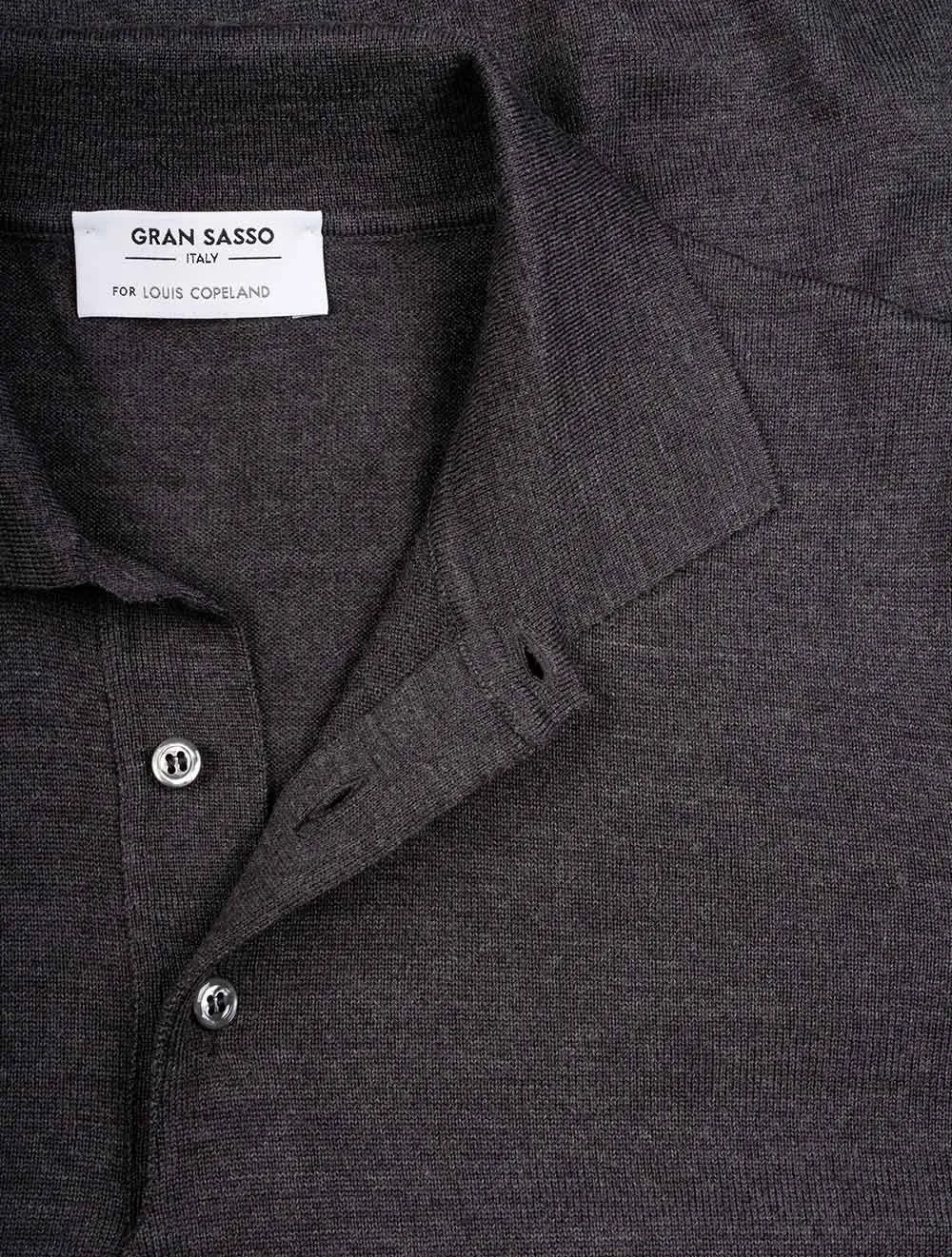 3 Button Longsleeve Polo Shirt Grey