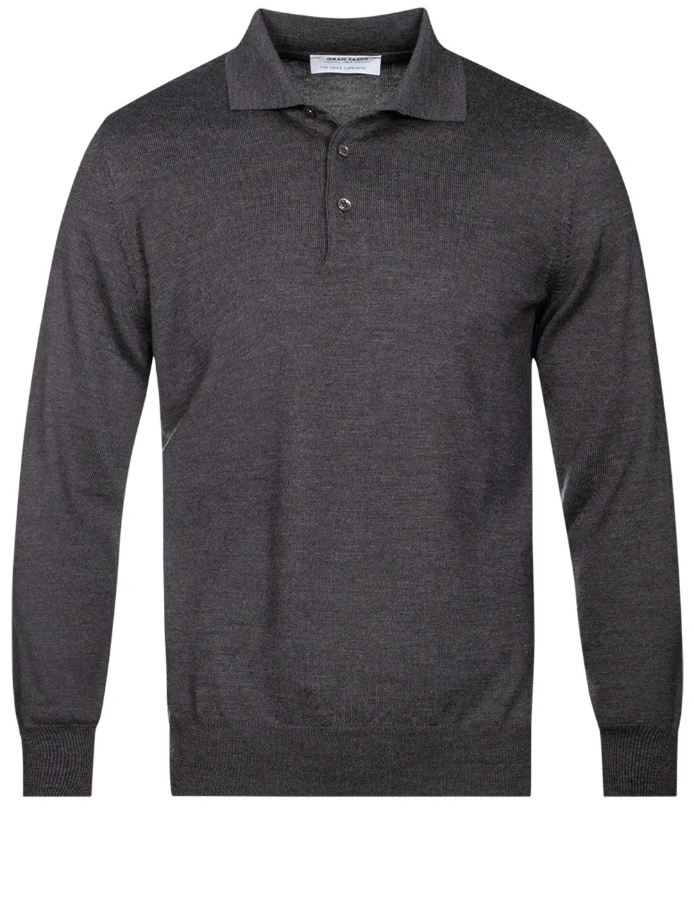 3 Button Longsleeve Polo Shirt Grey