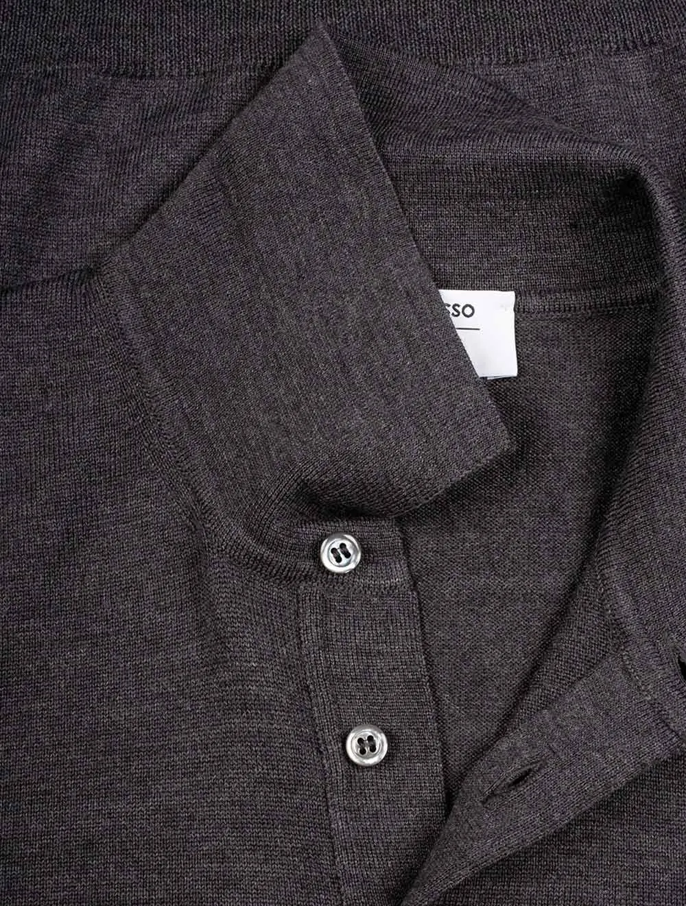3 Button Longsleeve Polo Shirt Grey