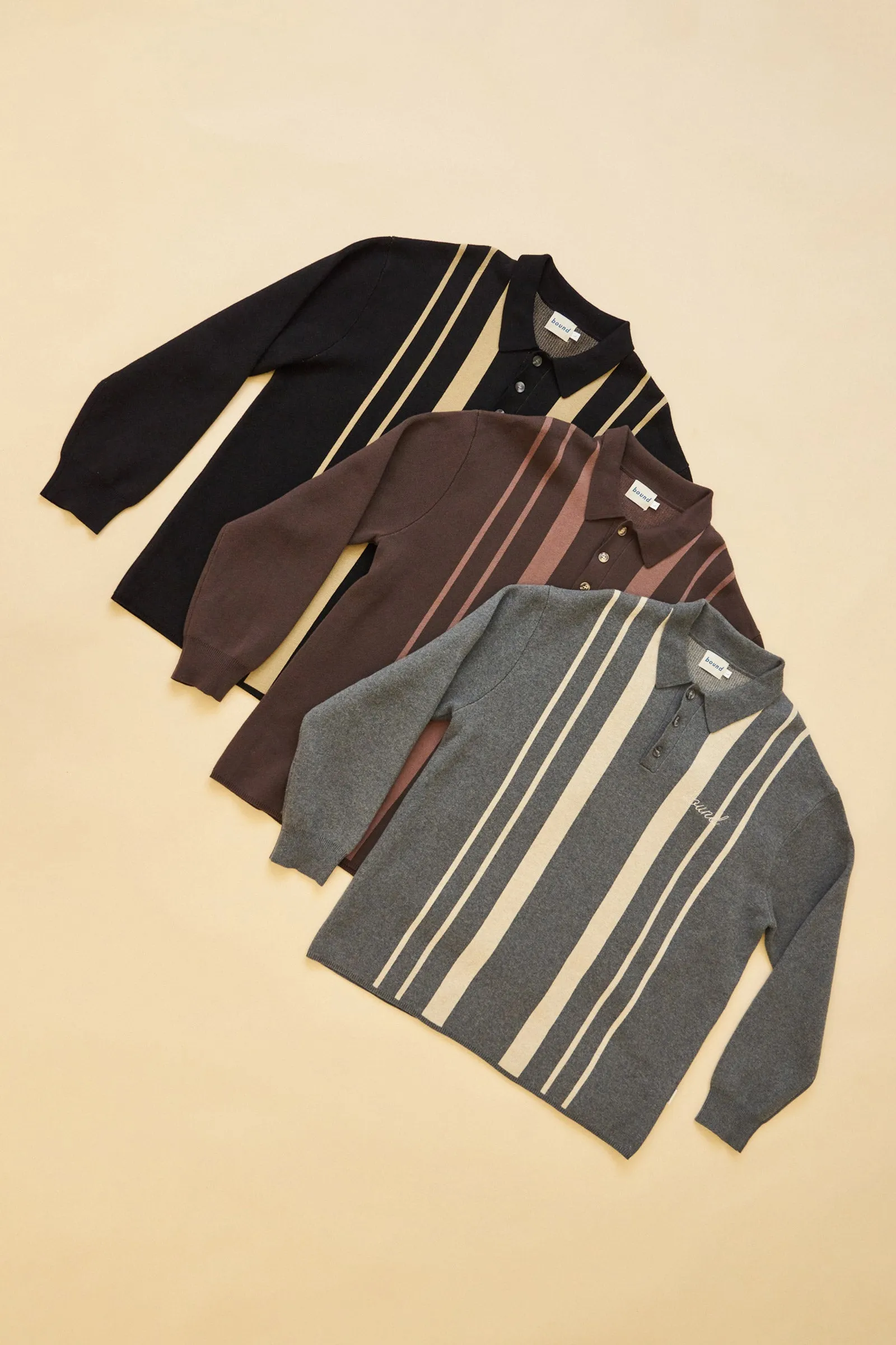 APRILE LS KNIT POLO - GREY