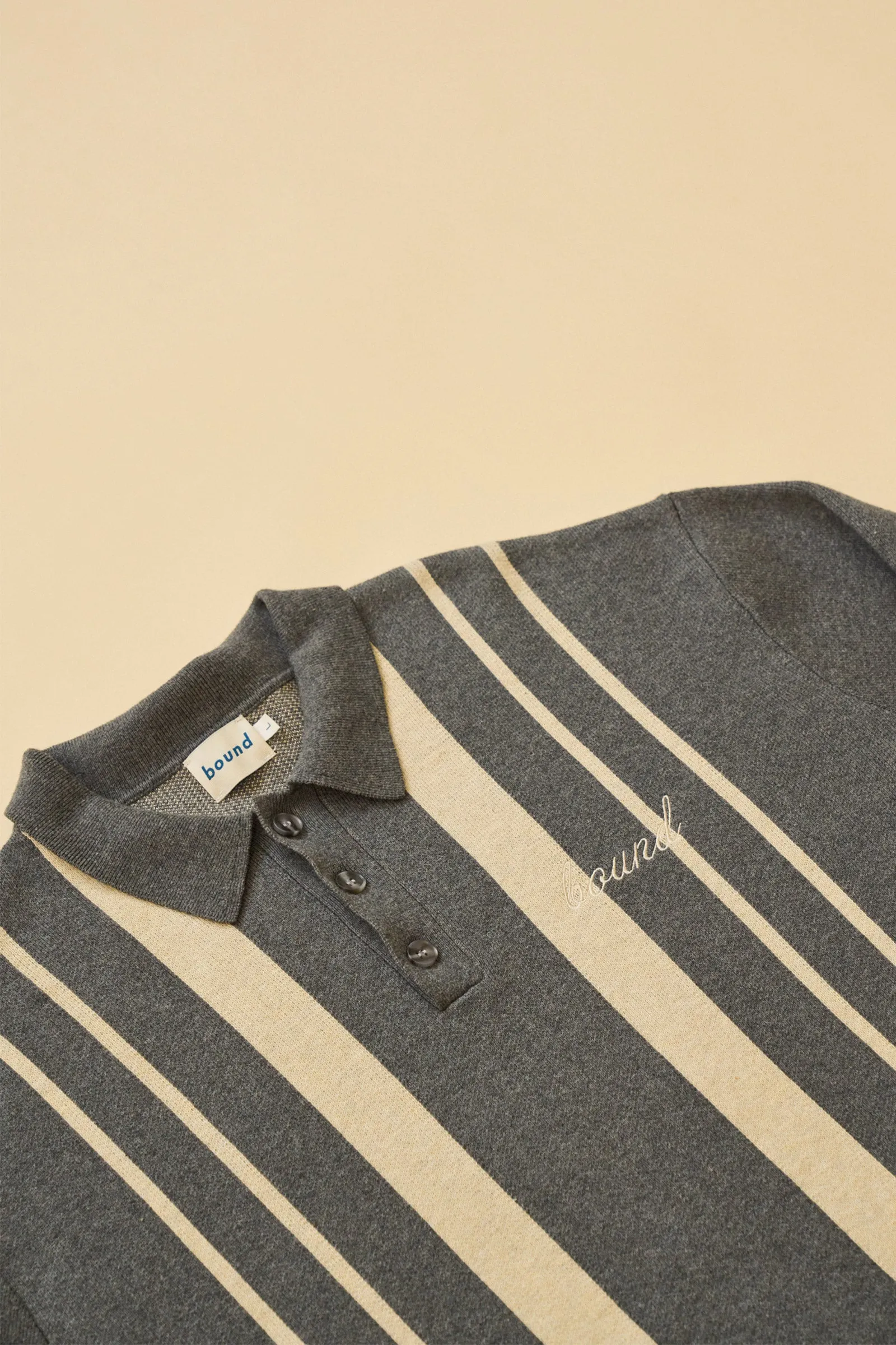 APRILE LS KNIT POLO - GREY