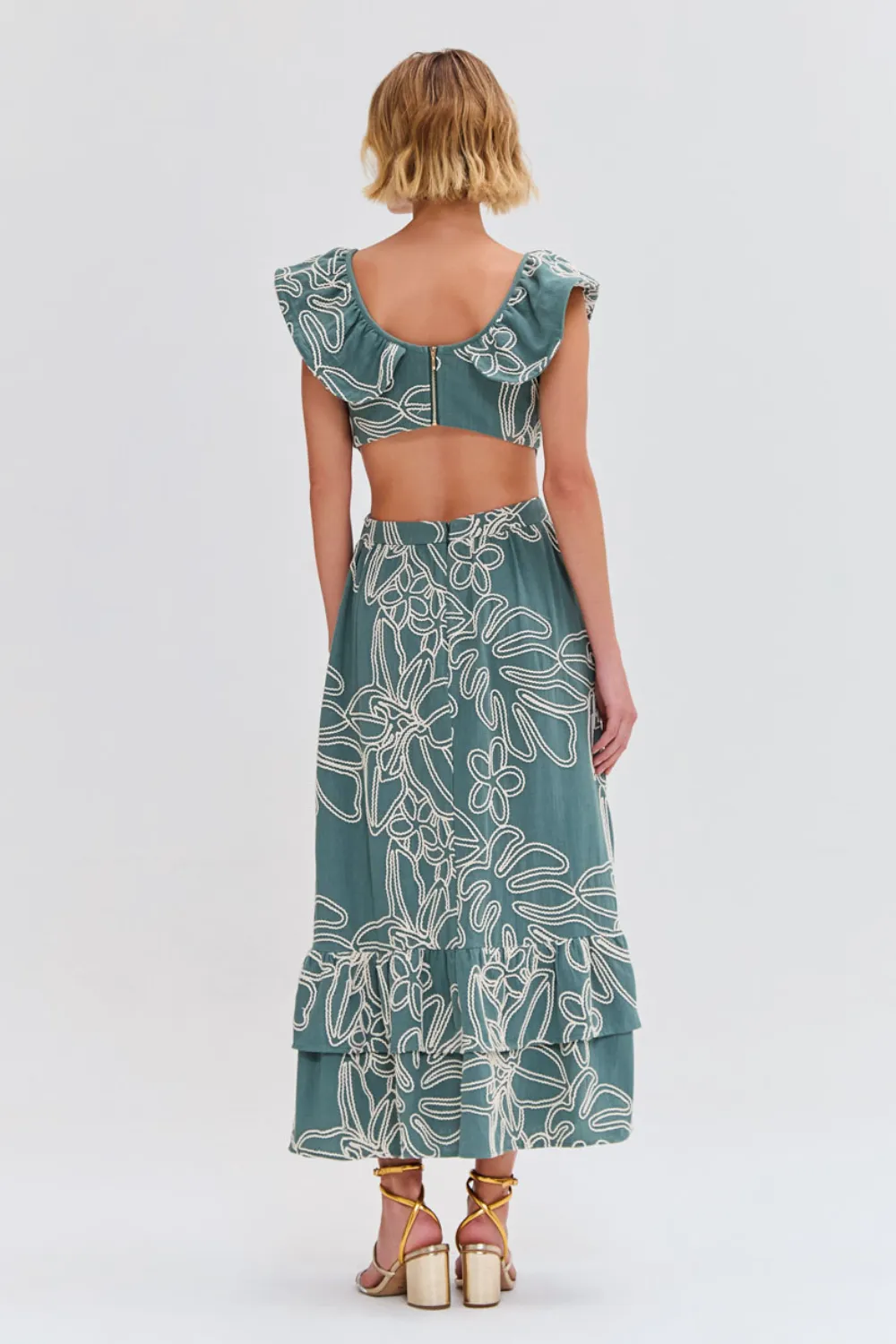 ASAS LINEN FLUTTER MIDI DRESS