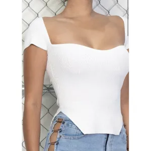 Asymmetric Hem Knit Top