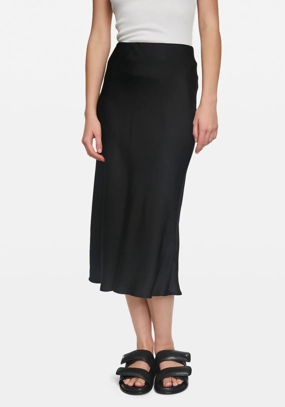 BAR SILK SKIRT BLACK