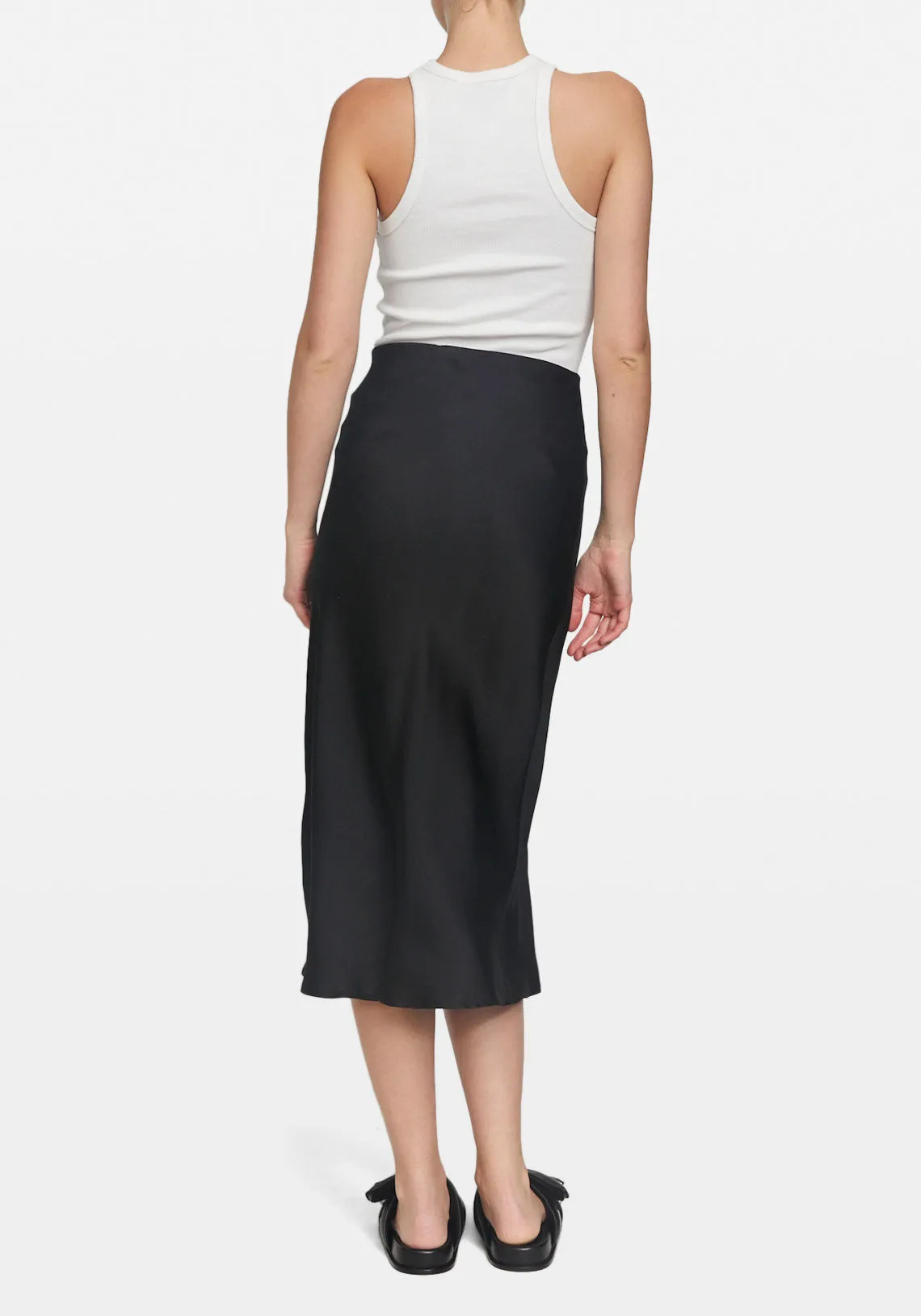 BAR SILK SKIRT BLACK