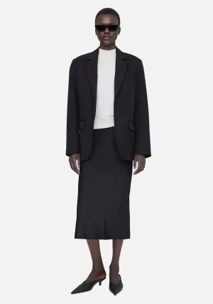 BAR SILK SKIRT BLACK