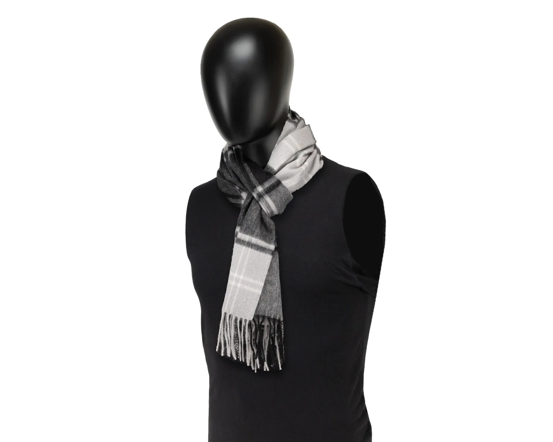 Black & Grey Check Scarf