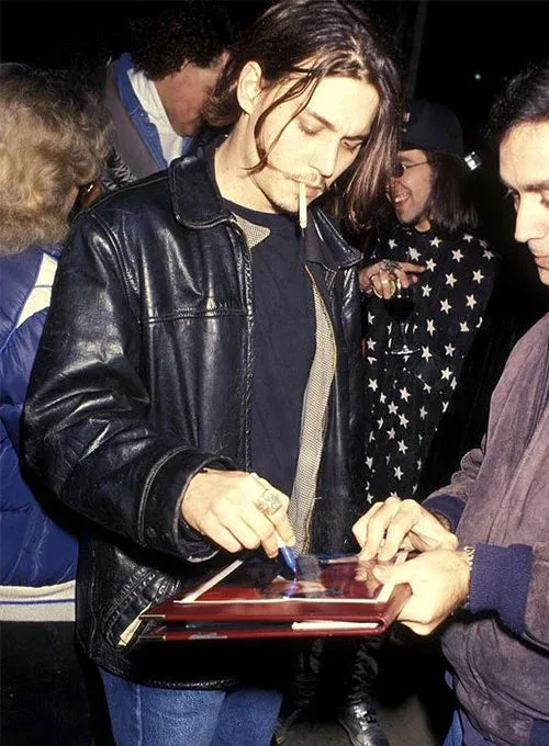 BLACK LEATHER JACKET WORN BY JOHNNY DEPP