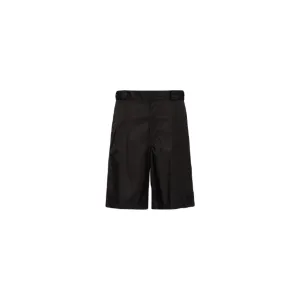 BLACK RE-NYLON BERMUDA SHORTS WITH LOGO