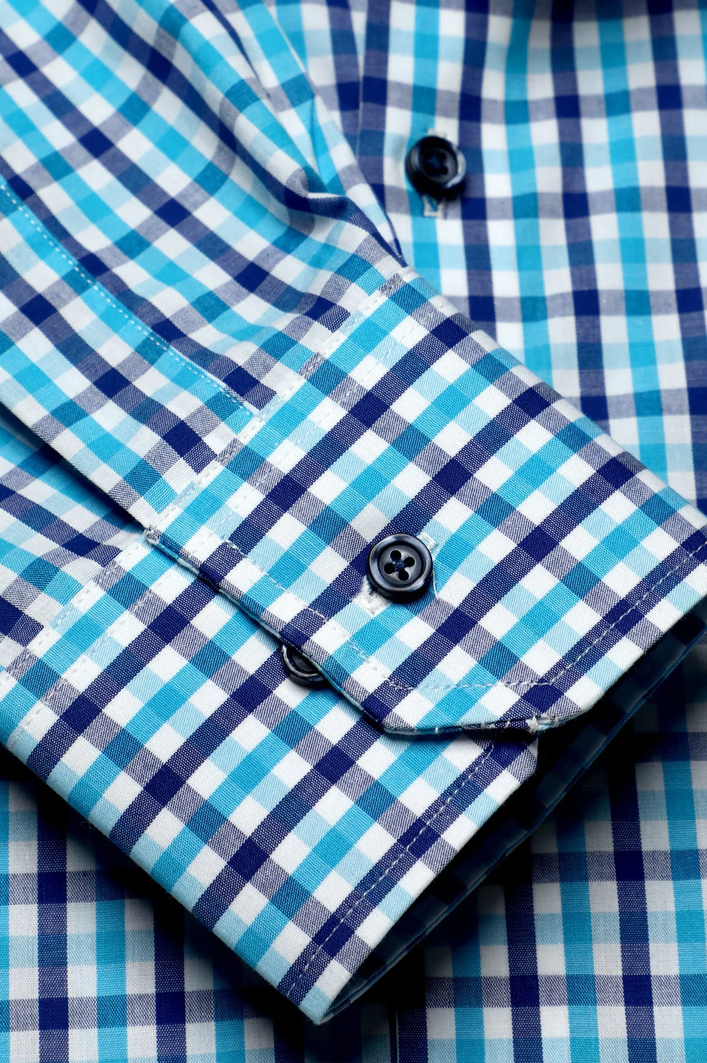 Blue Gingham Casual Milano Shirt