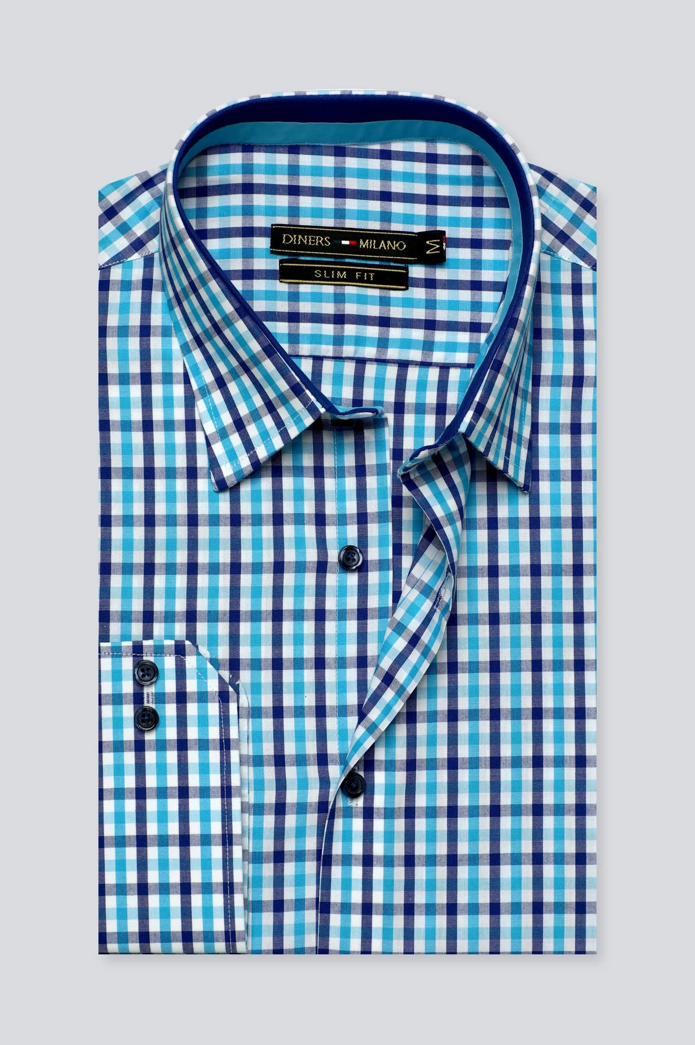 Blue Gingham Casual Milano Shirt