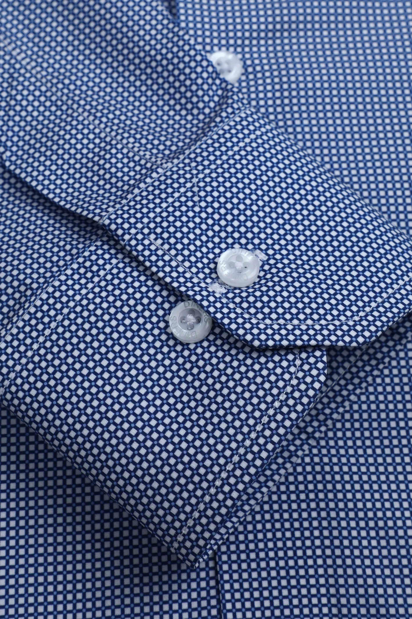 Blue Mini Check Casual Milano Shirt