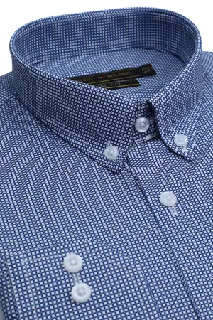Blue Mini Check Casual Milano Shirt