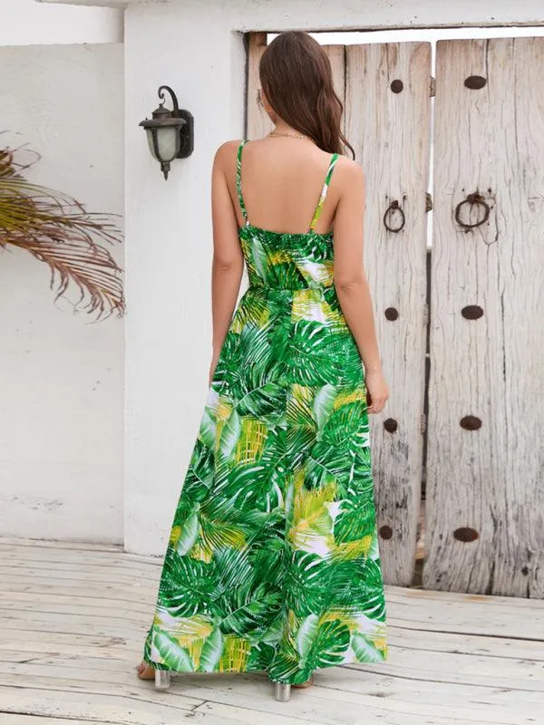 Bohemian Elegance V-Neck Maxi Dress