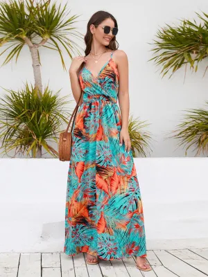 Bohemian Elegance V-Neck Maxi Dress