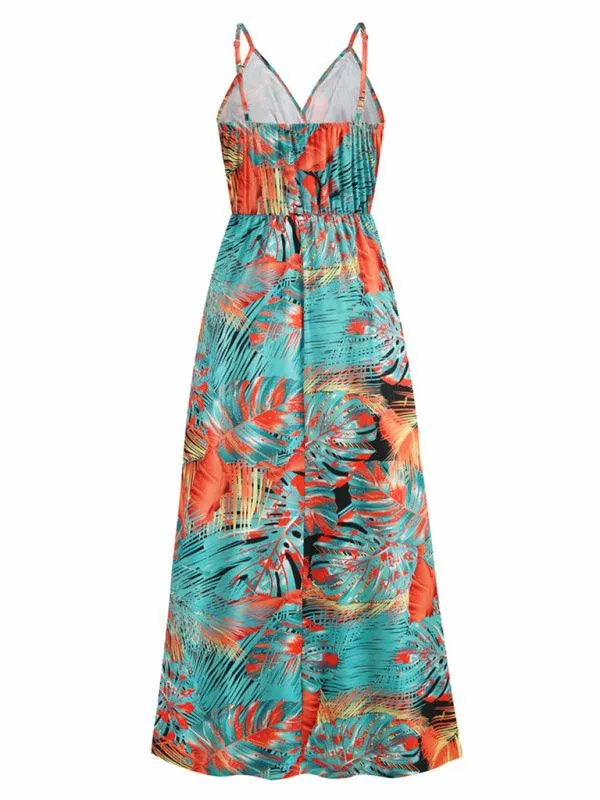 Bohemian Elegance V-Neck Maxi Dress