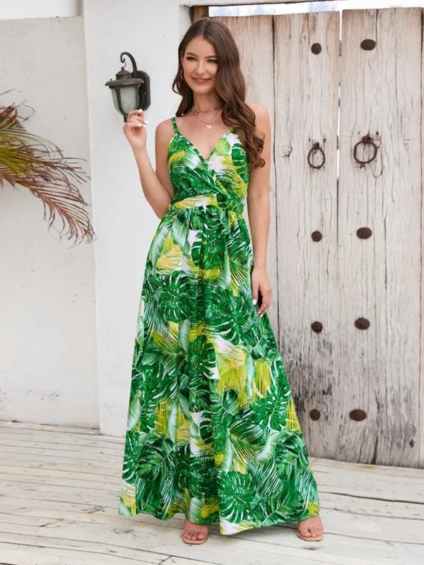 Bohemian Elegance V-Neck Maxi Dress