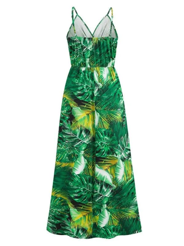 Bohemian Elegance V-Neck Maxi Dress