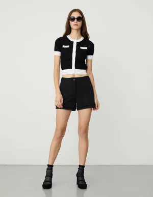 BORA AKSU Chic Ruffle Leg Slim Fit Shorts