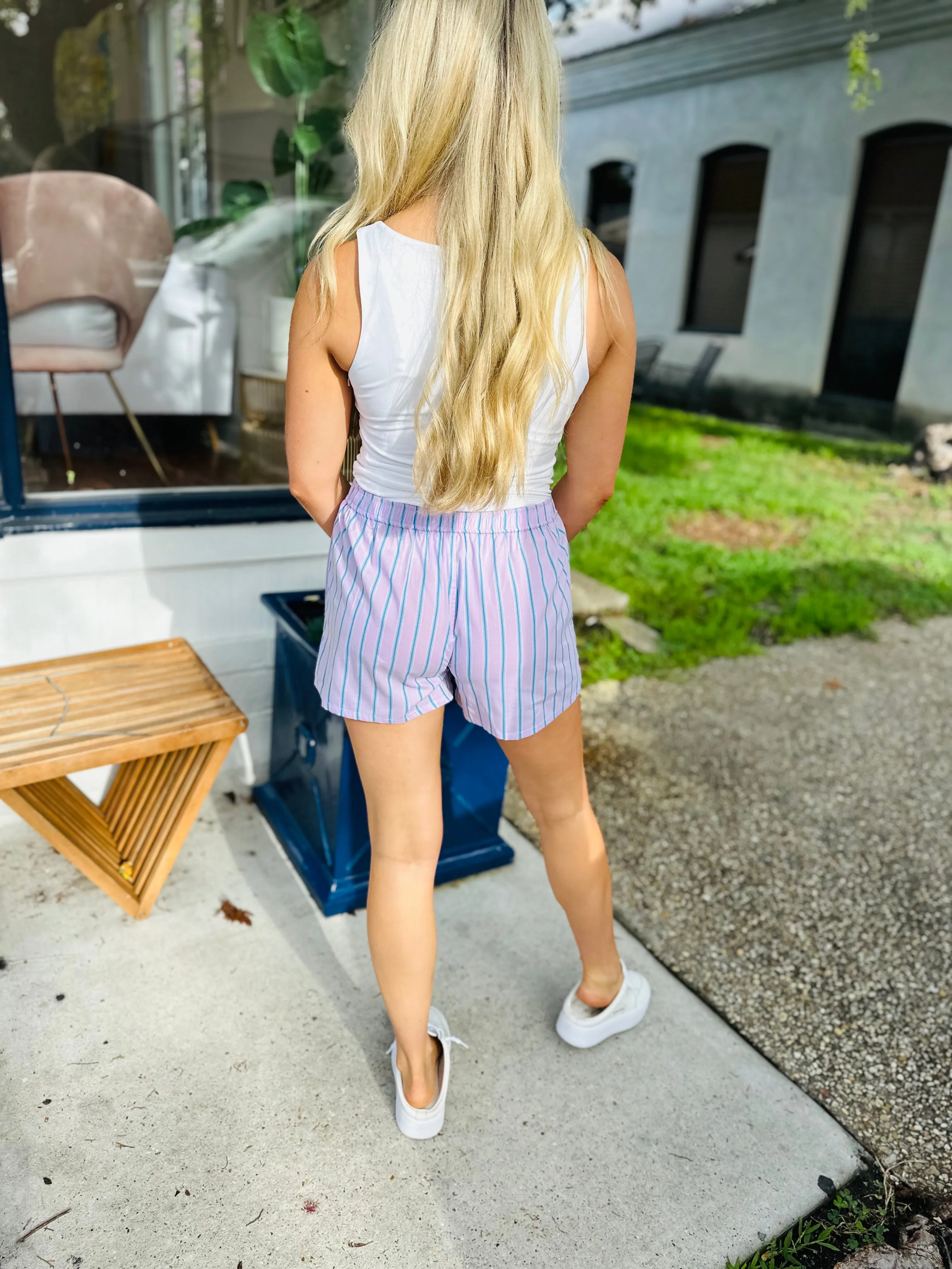 Boxer Shorts- Lavender Stripe