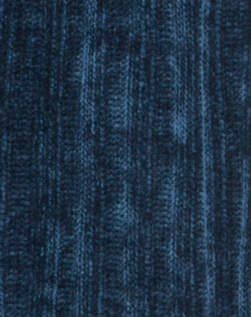 Boyfriend Cardigan in Chenille Blue