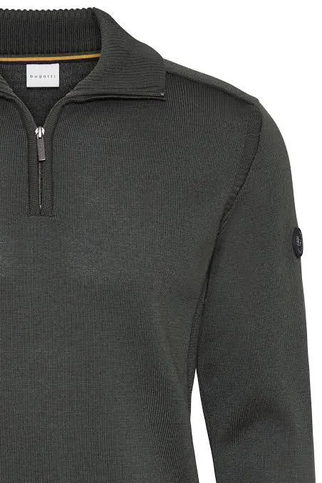 Bugatti Olive 1/4 Zip Knitwear Jersey Sweater