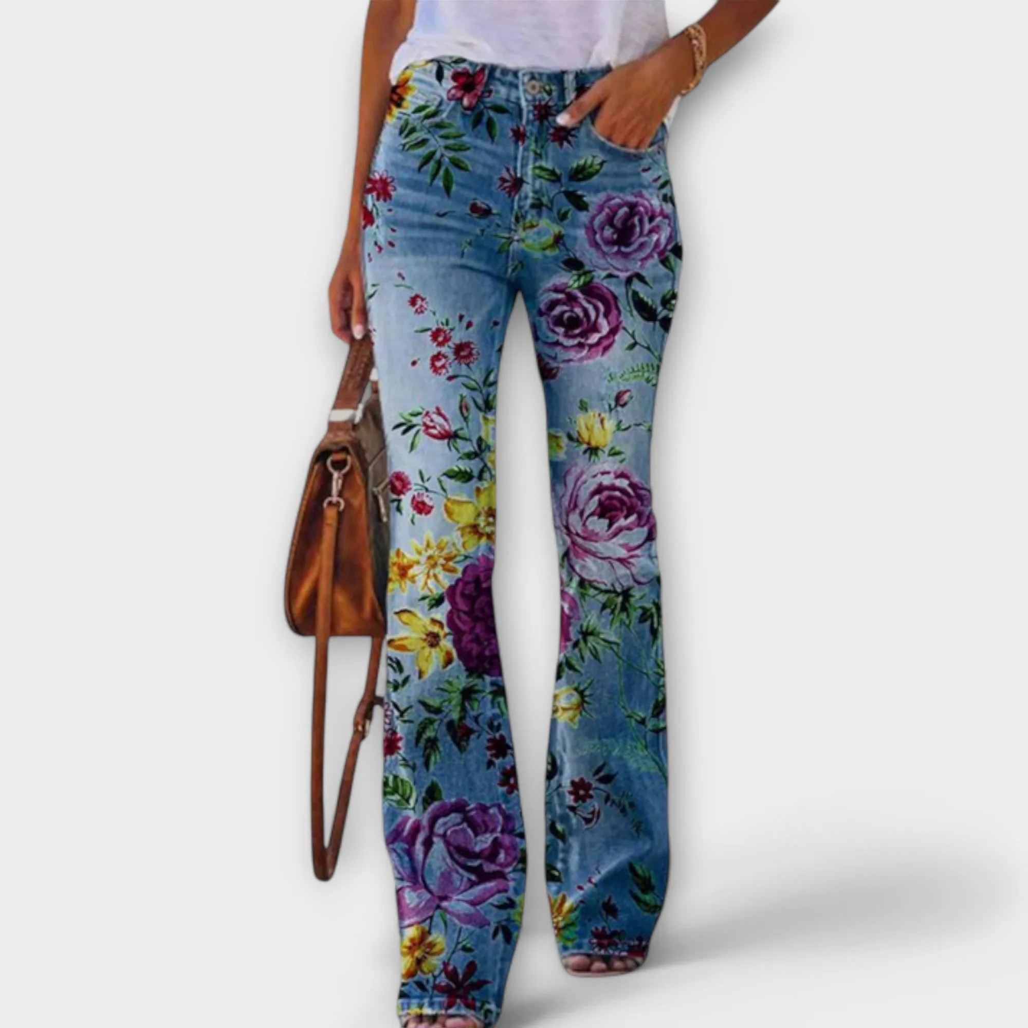 Buttoned Flared Trousers