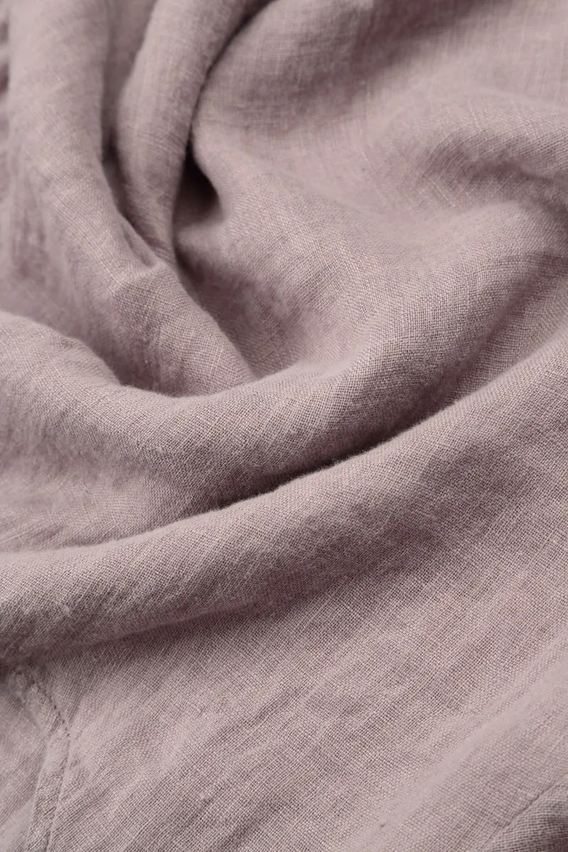 Buttoned Greige Linen Dress