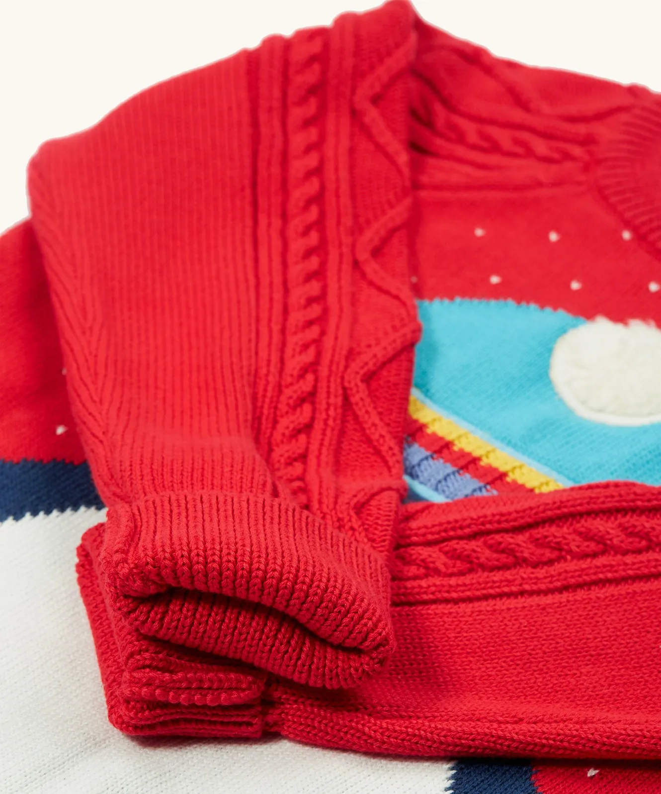 Caleb Character Knit Jumper - True Red/Penguin