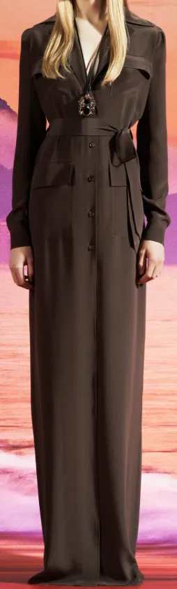 Chocolate Brown Silk Marocain Crêpe