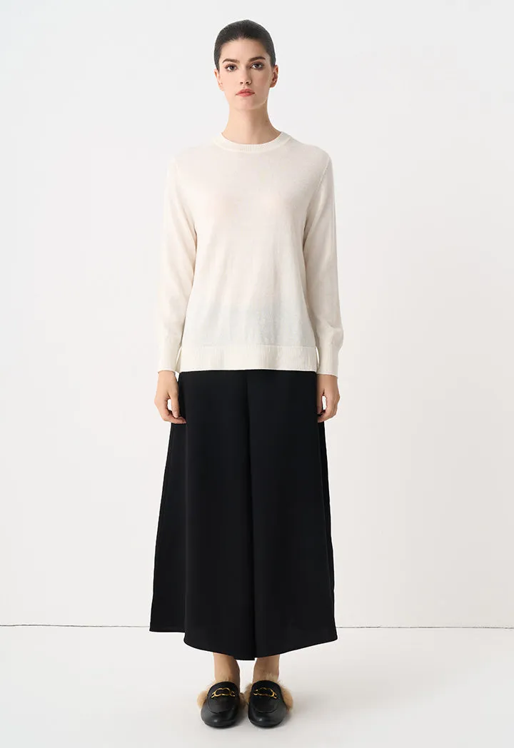 Choice Solid Long Sleeve Sweatshirt Cream