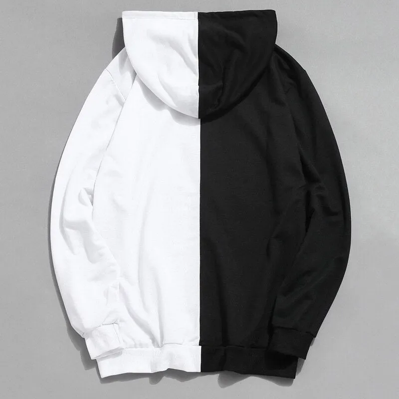 Cool Hoodies Men Patchwork Top Cloth