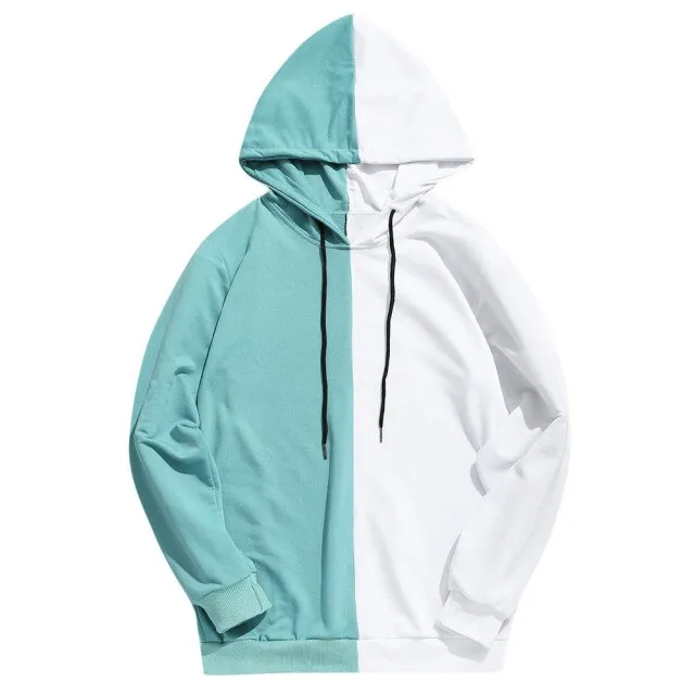 Cool Hoodies Men Patchwork Top Cloth