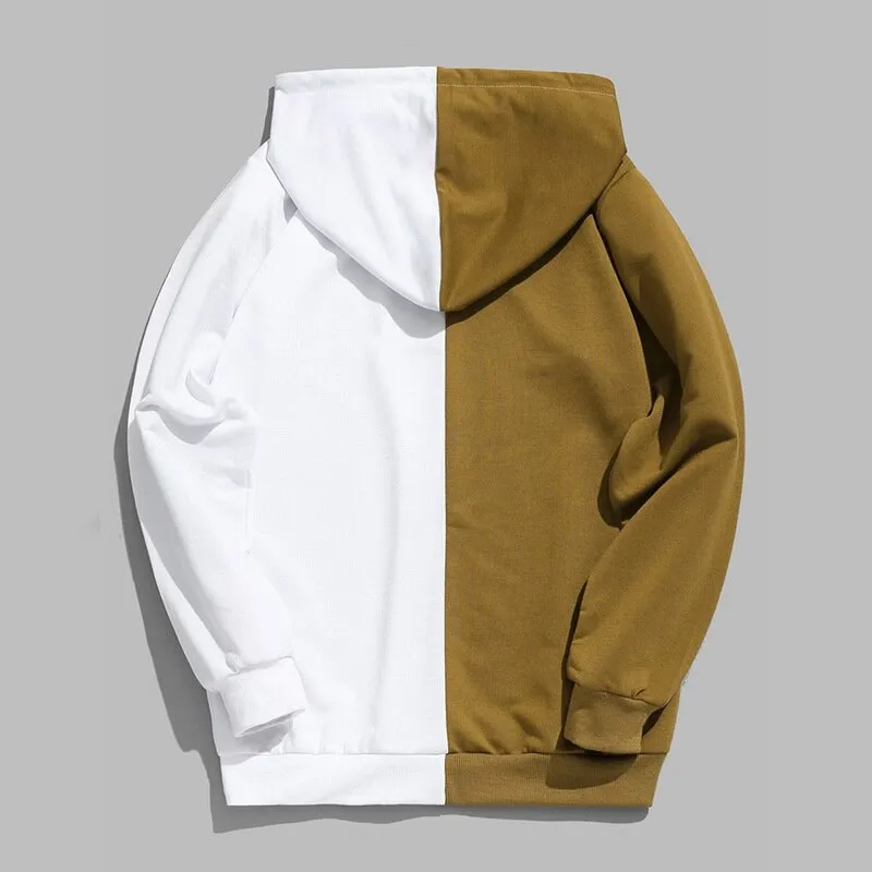 Cool Hoodies Men Patchwork Top Cloth