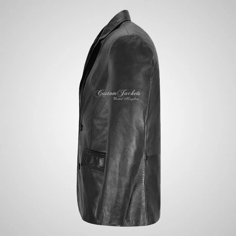 CORBIN Two Button Leather Blazer For Men