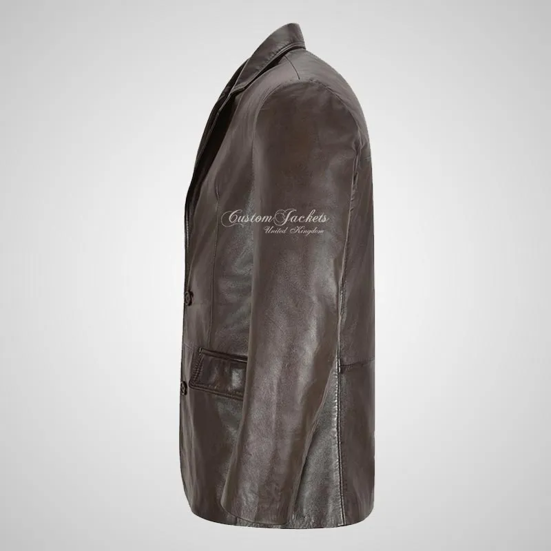 CORBIN Two Button Leather Blazer For Men