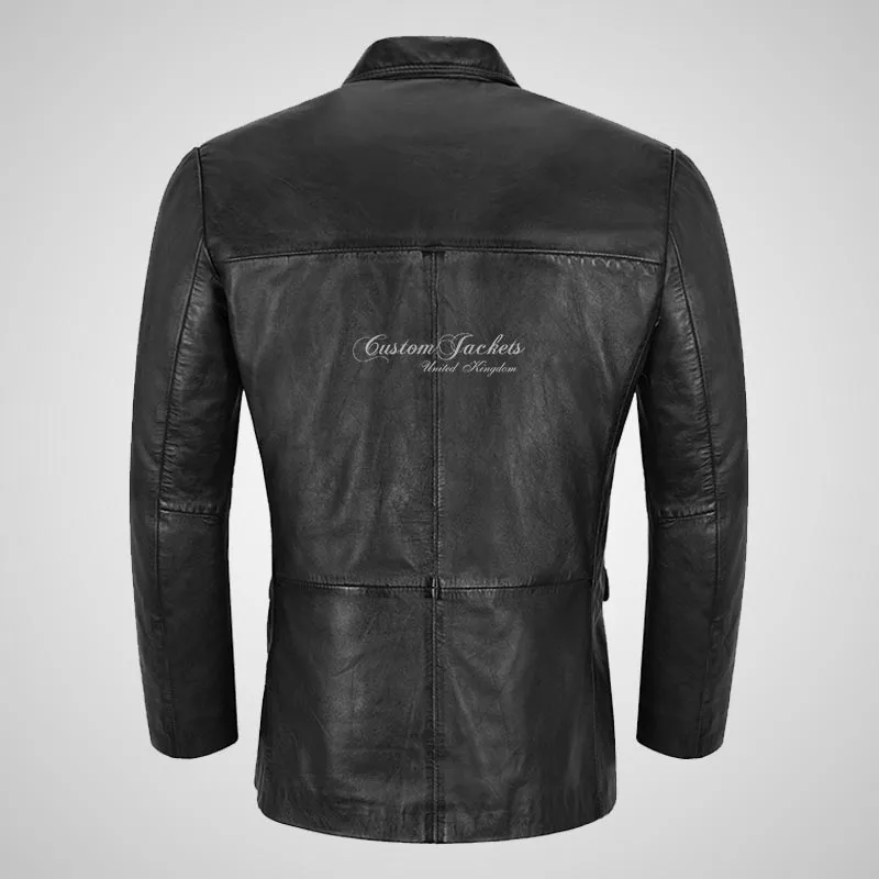 CORBIN Two Button Leather Blazer For Men