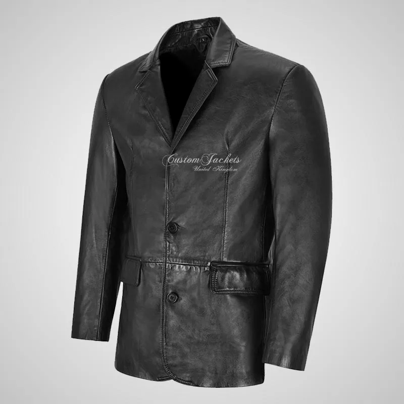 CORBIN Two Button Leather Blazer For Men