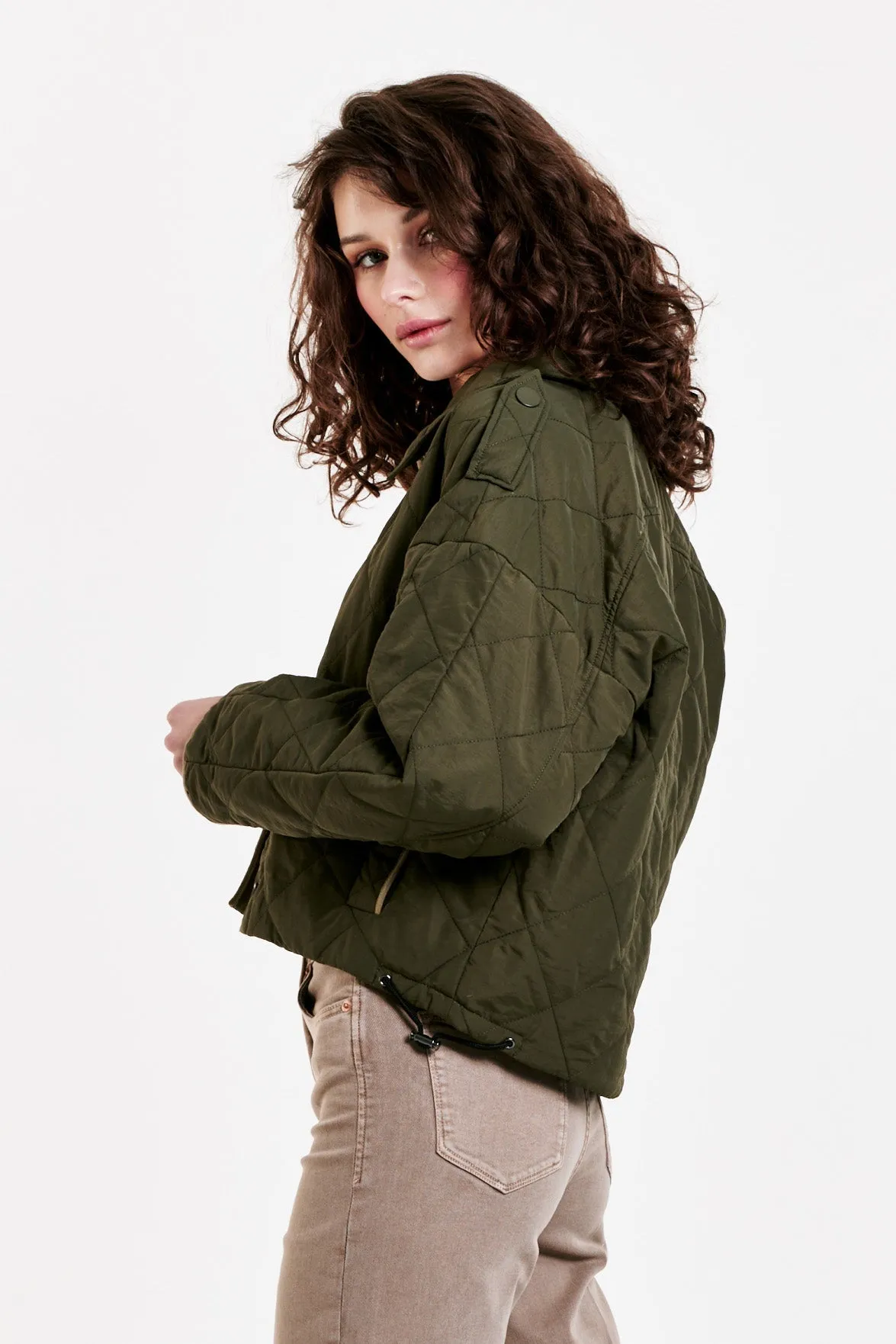 DEENA QUILTED SHELL BOXY JACKET GRETNA