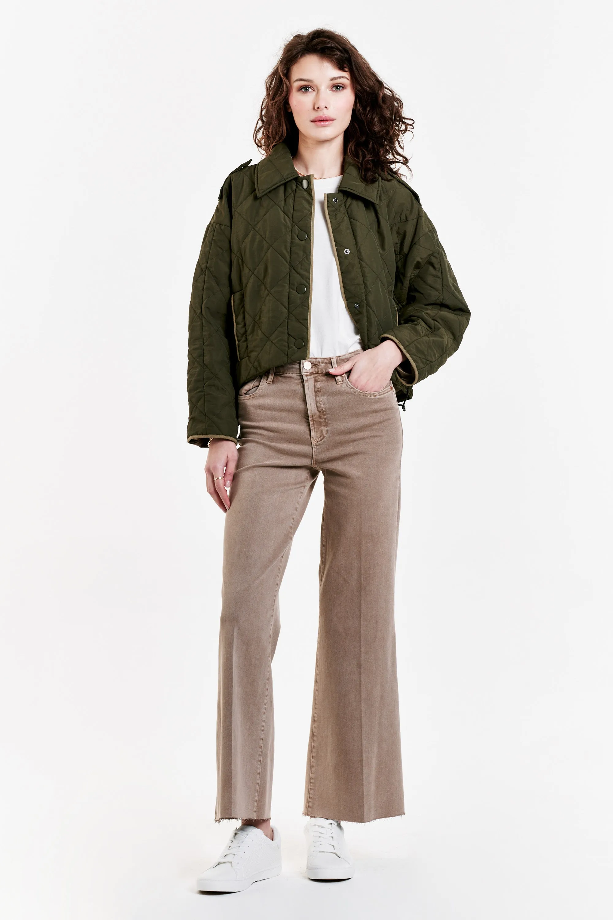 DEENA QUILTED SHELL BOXY JACKET GRETNA