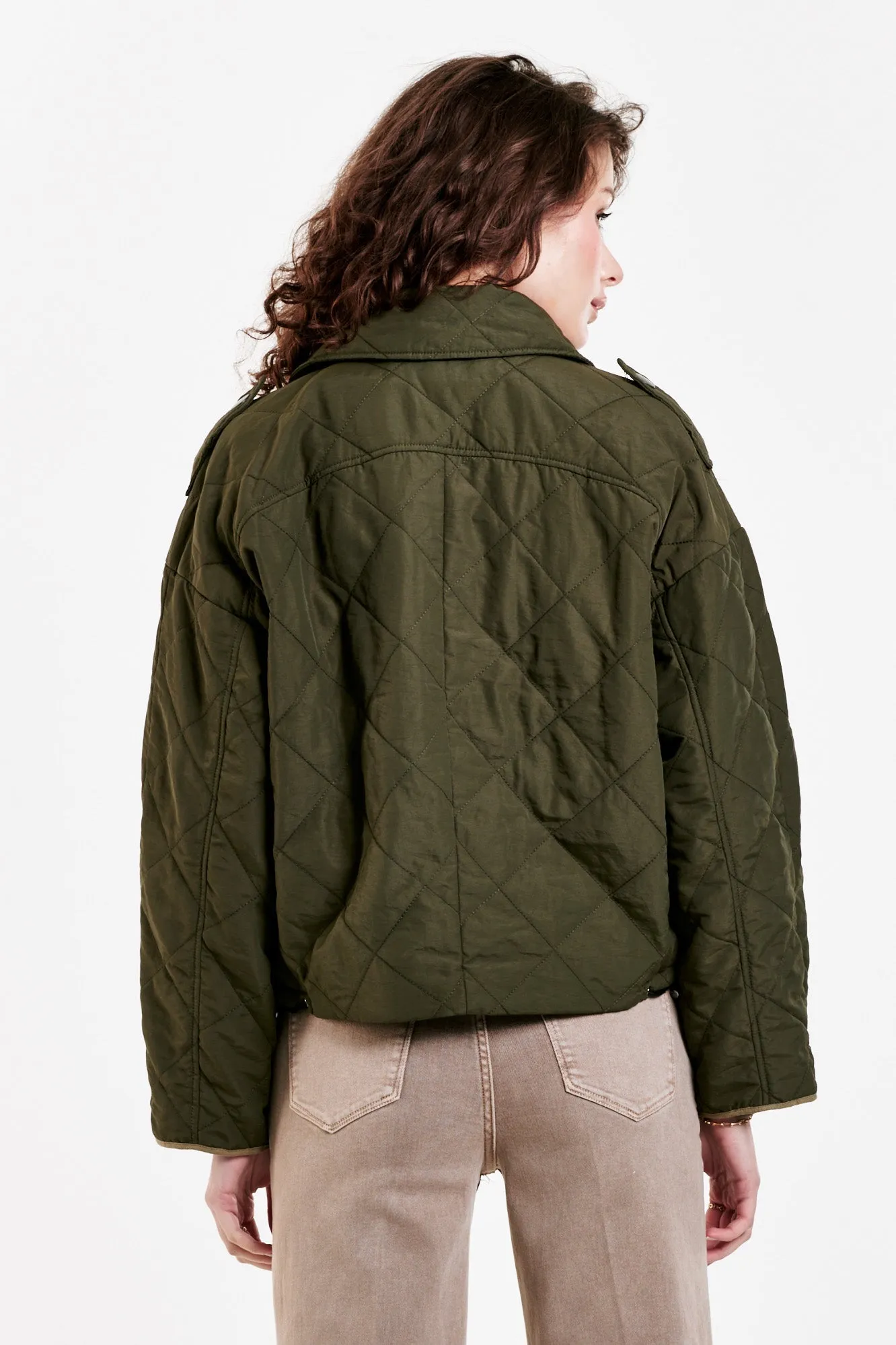 DEENA QUILTED SHELL BOXY JACKET GRETNA