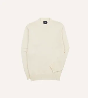 Ecru Cotton Mock Neck Jumper