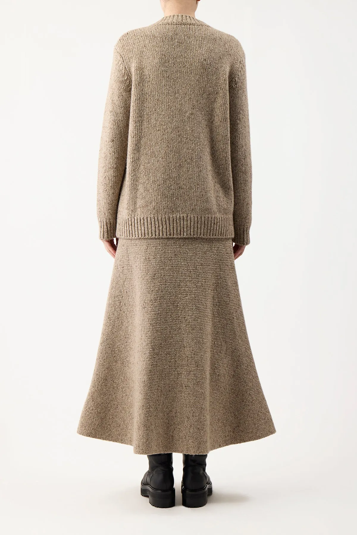 Eden Knit Maxi Skirt in Oatmeal Multi Cashmere