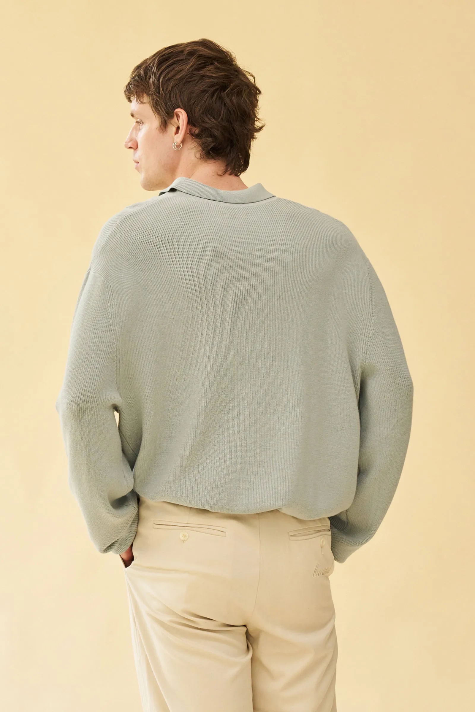 ENNIO LS KNIT POLO - JADE