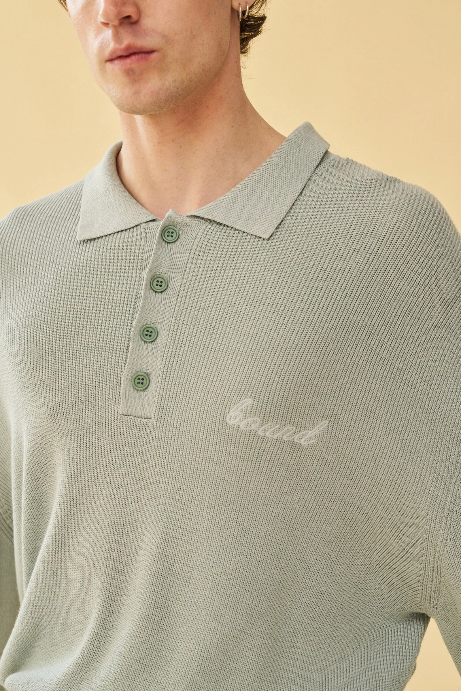 ENNIO LS KNIT POLO - JADE