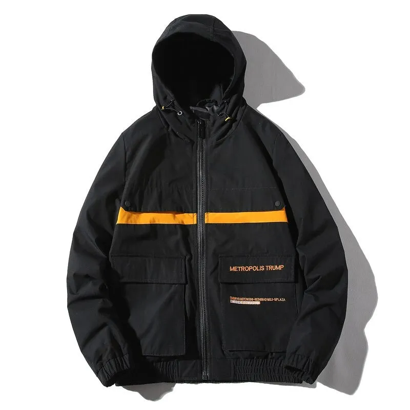 Fashion Casual Streetwear Hooded Men Jacket
