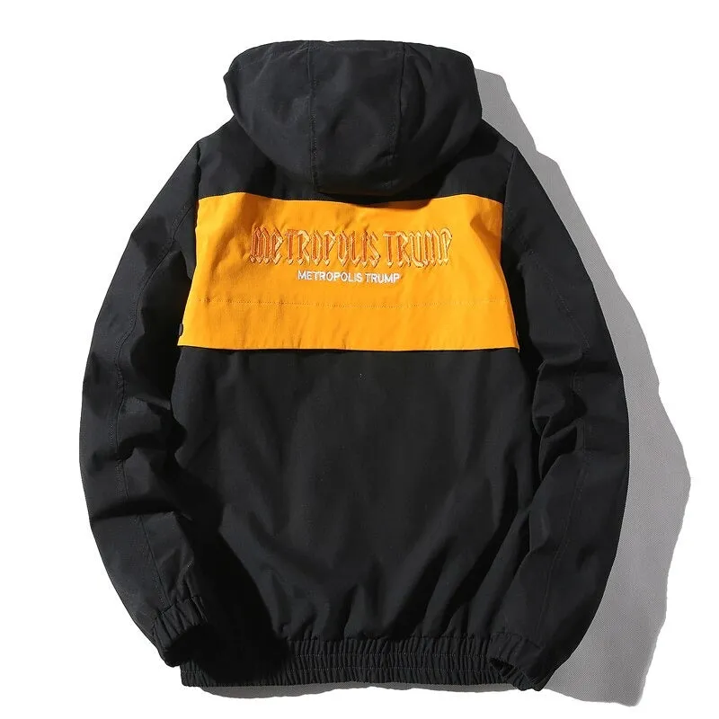 Fashion Casual Streetwear Hooded Men Jacket