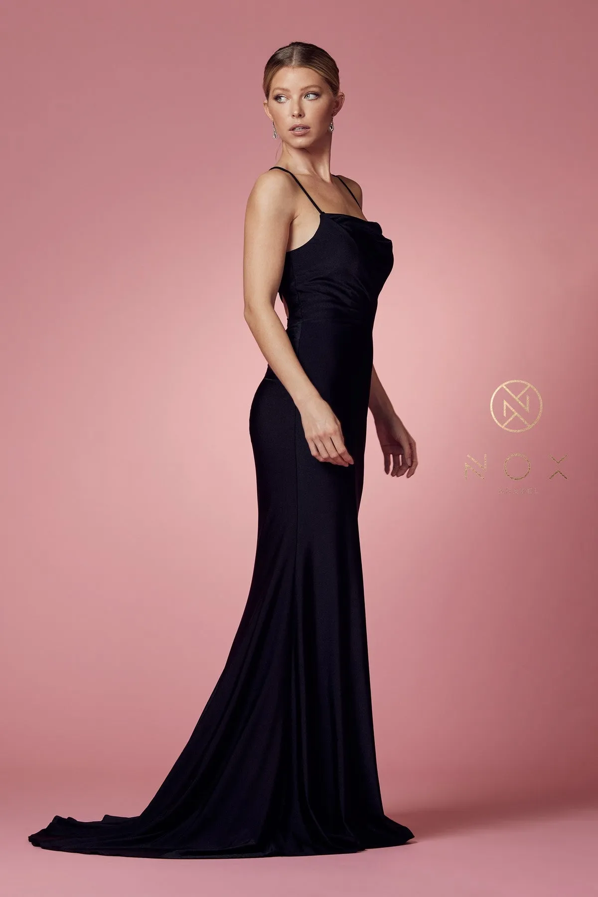 Fitted Lace-Up Back Gown_E1007