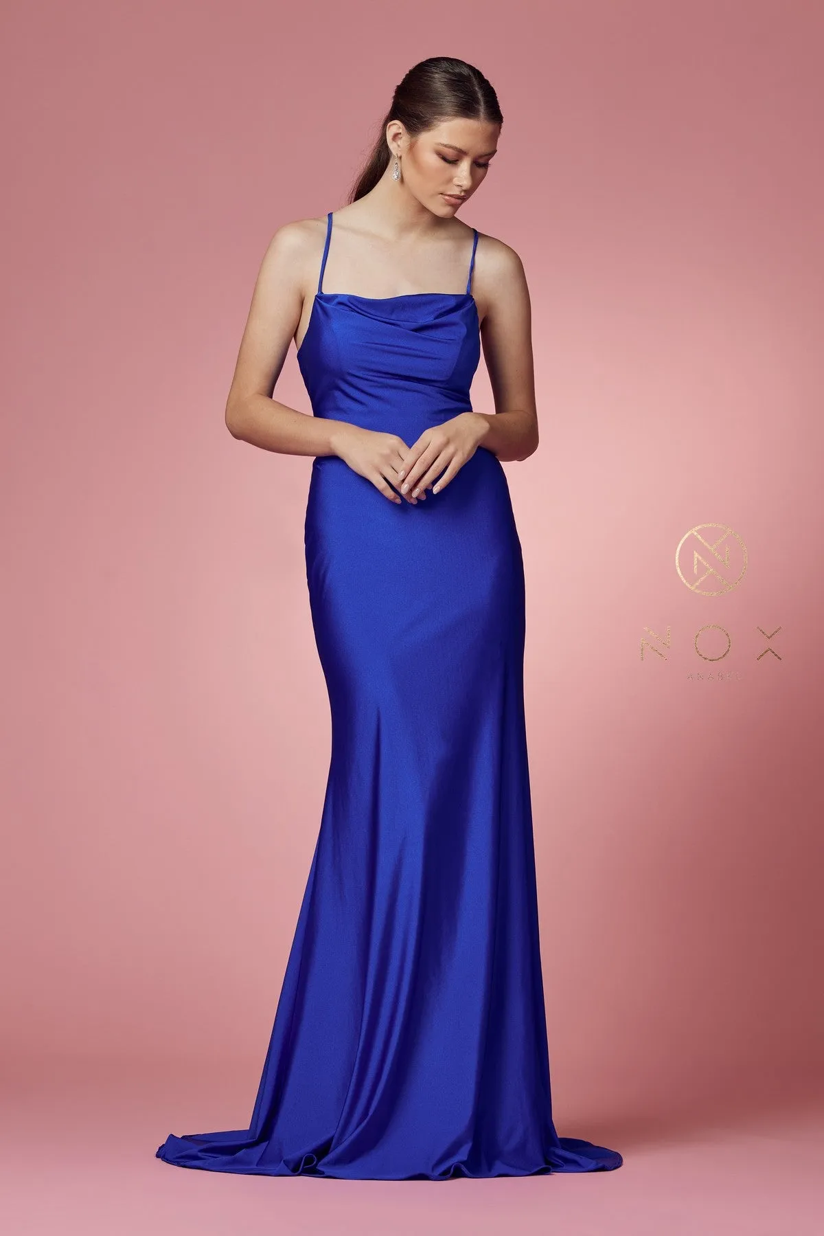 Fitted Lace-Up Back Gown_E1007
