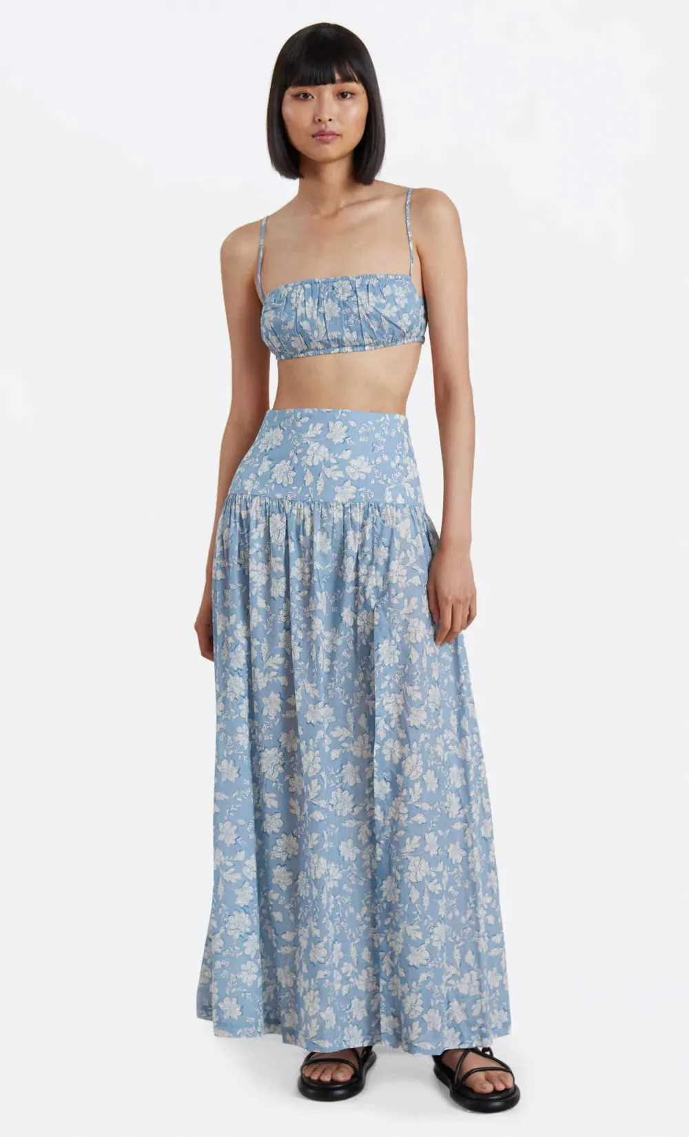 FLORAL SKIES MAXI SKIRT